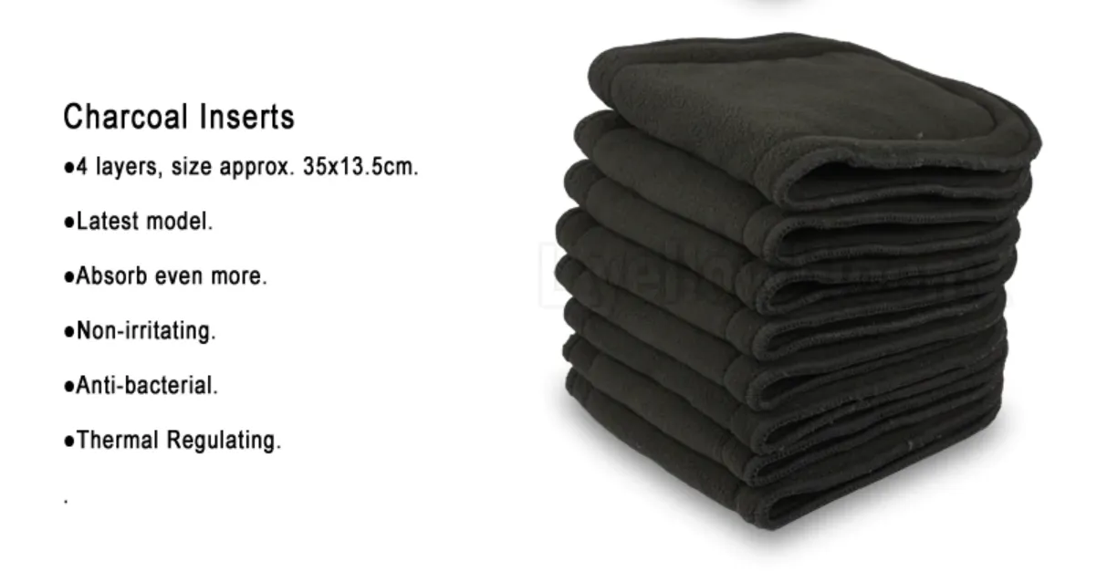 Baby Reusable Microfibre Bamboo Charcoal Nappy Boosters Washable Inserts  Liners