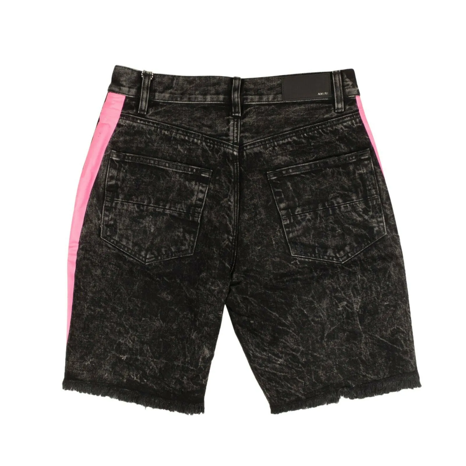 Black Denim Neon Pink Thrasher Shorts