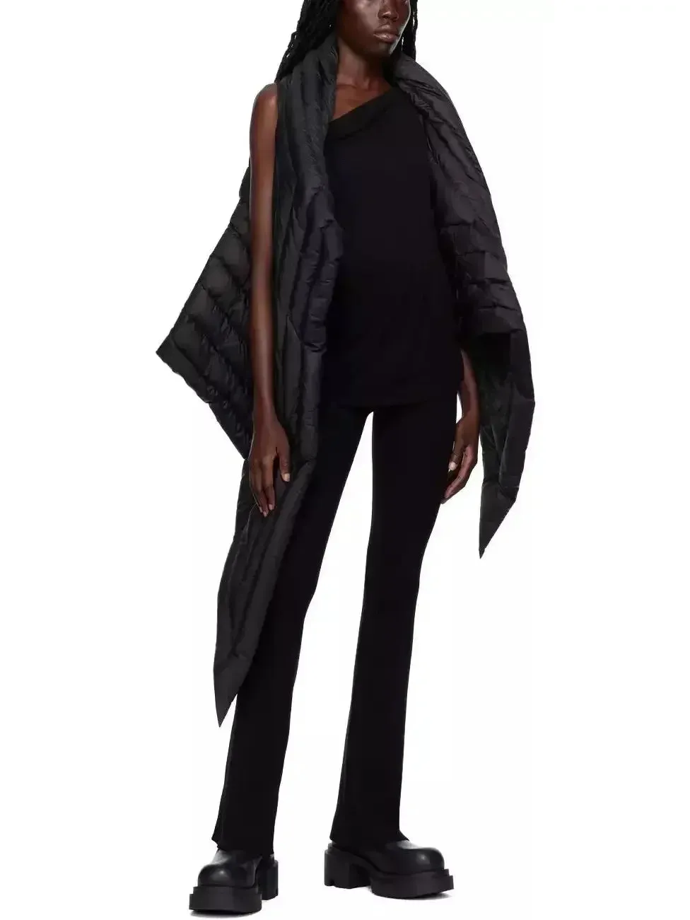 Black Oversized Padded Down Vest