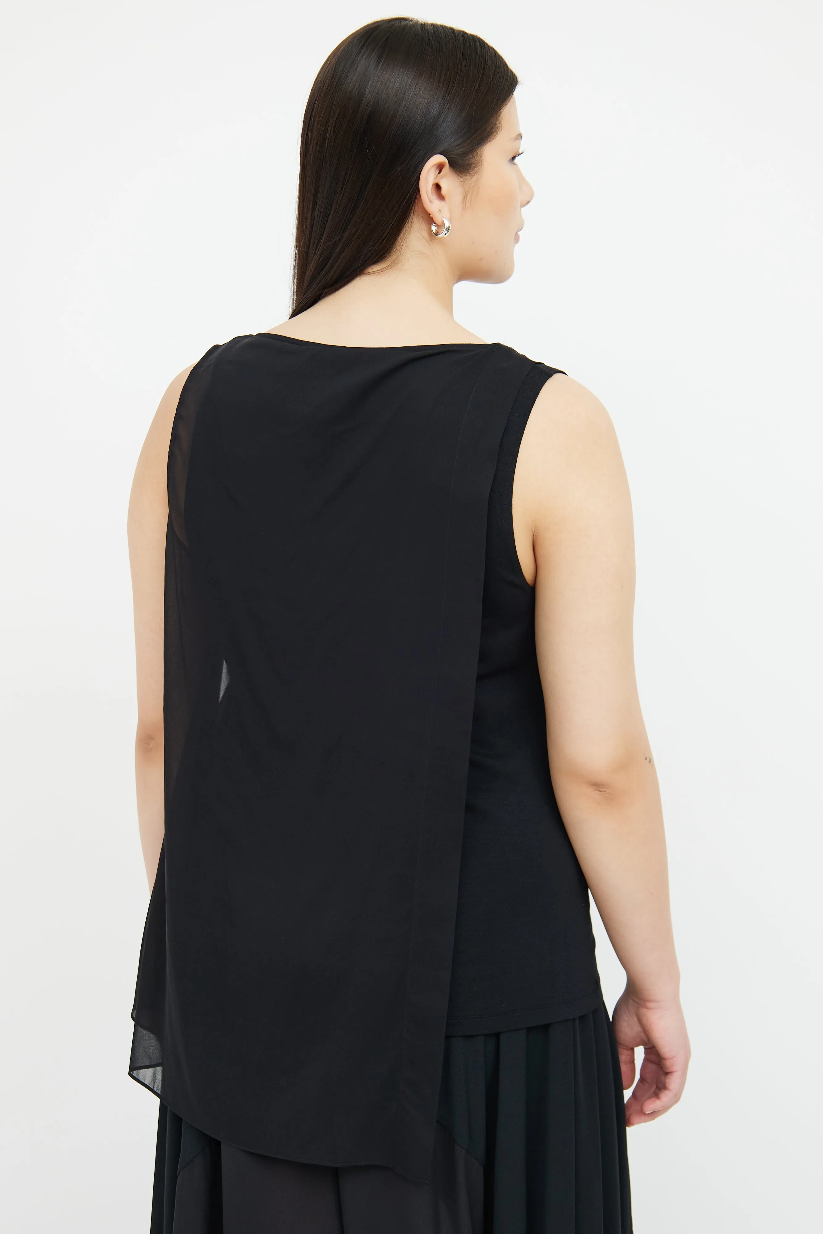 Black Silk Overlay Top