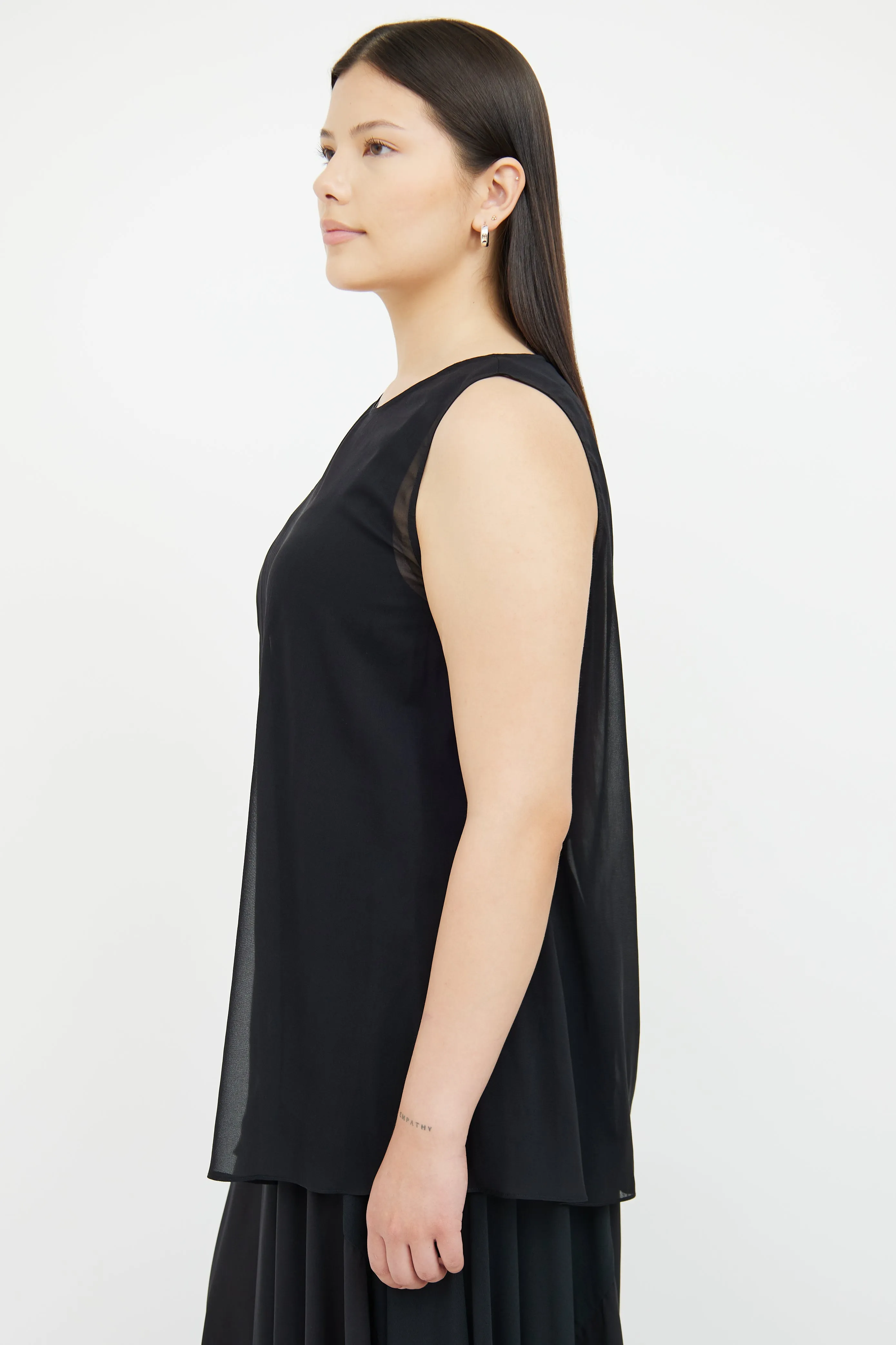 Black Silk Overlay Top