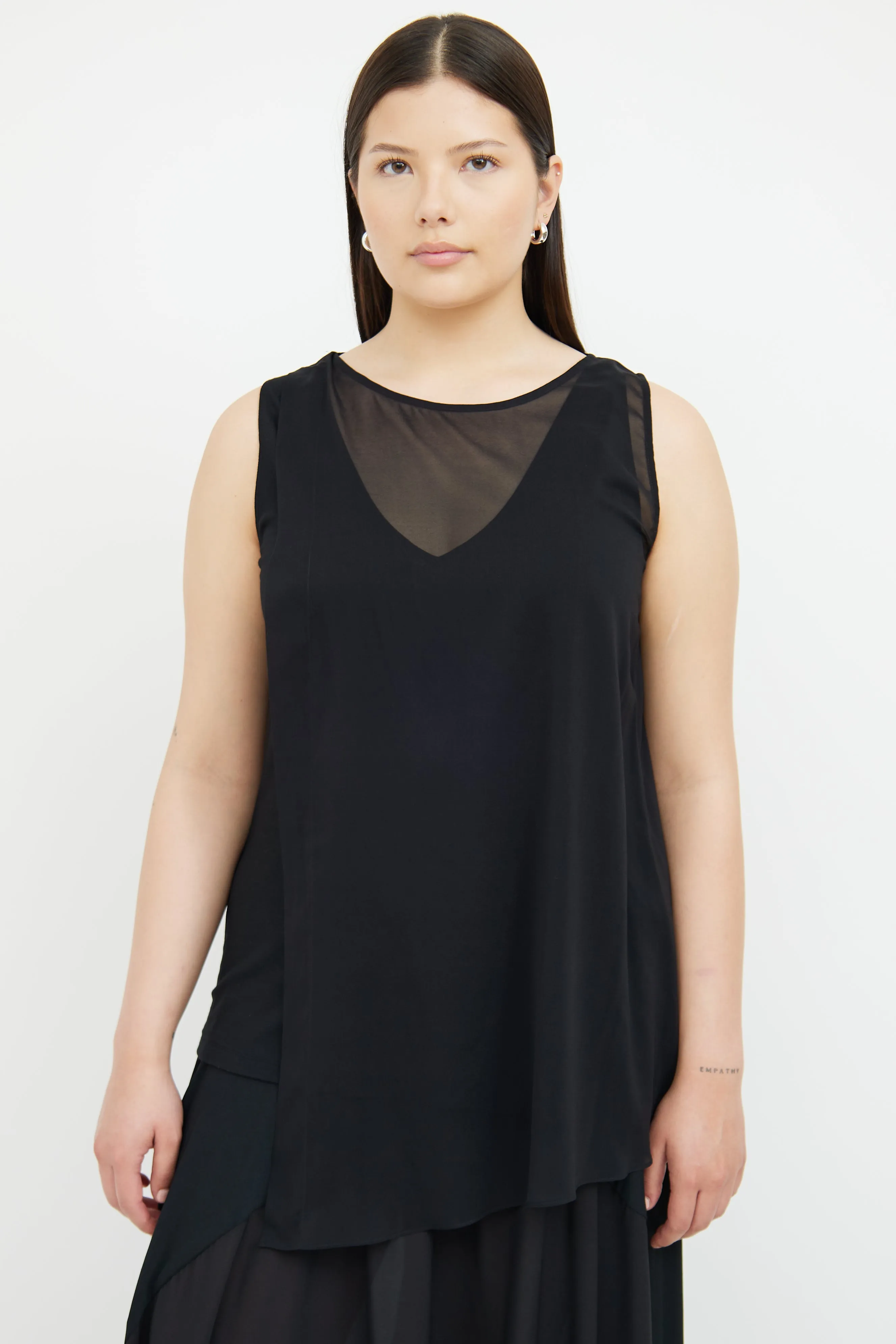 Black Silk Overlay Top
