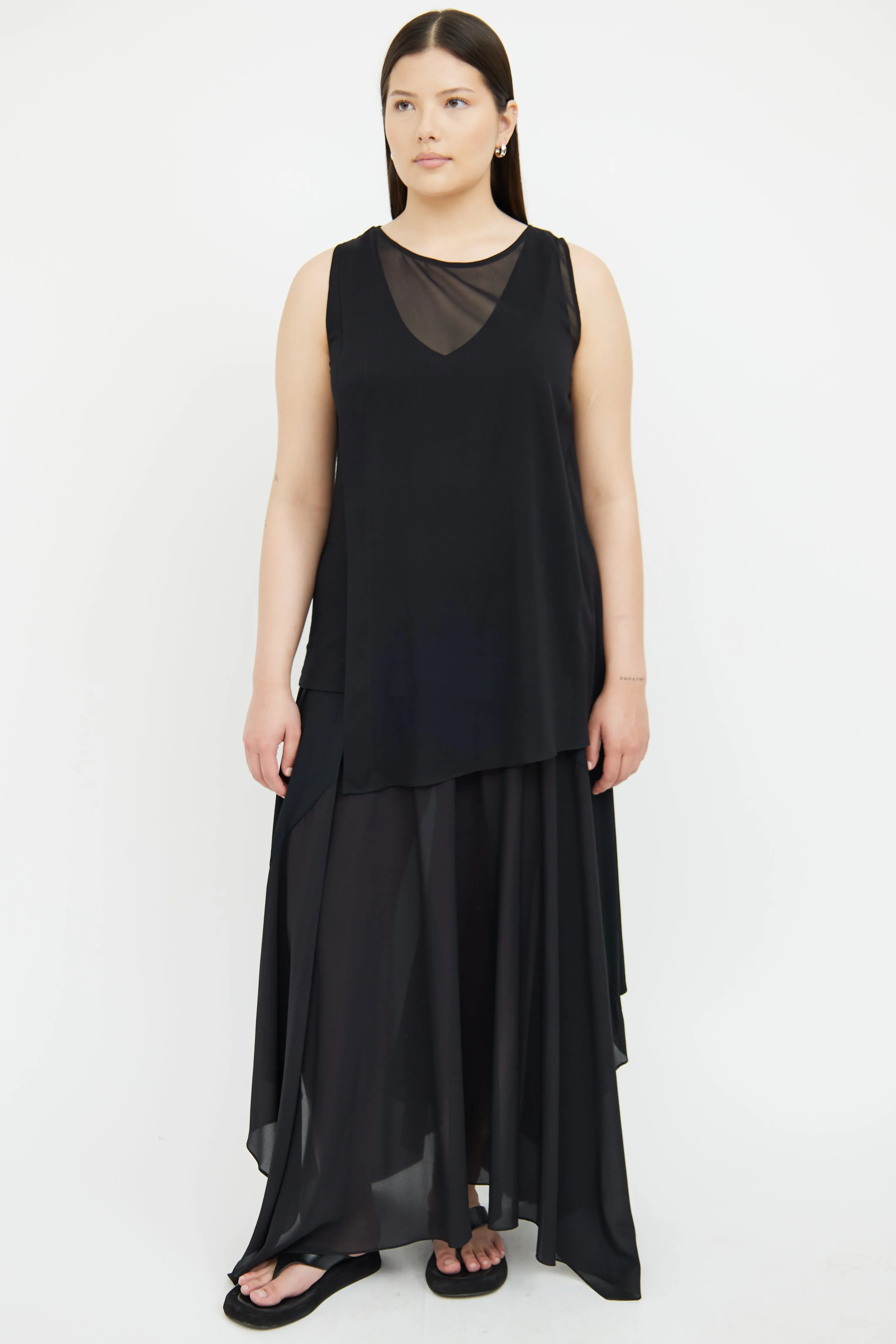Black Silk Overlay Top