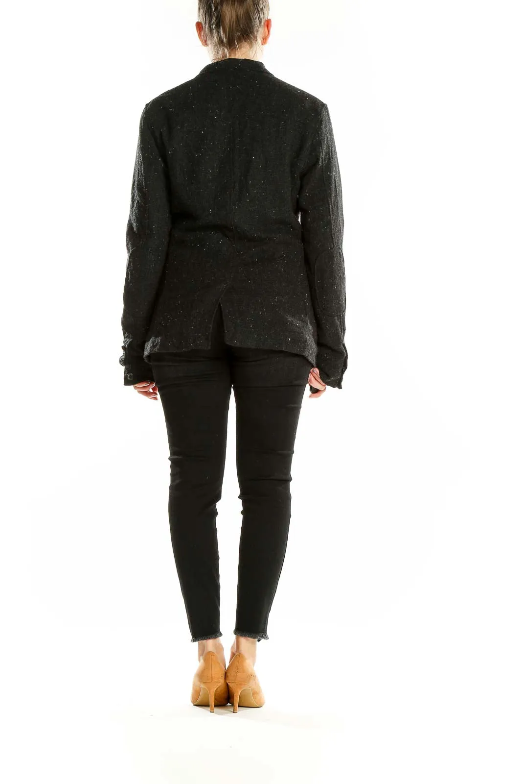 Charcoal Speckled Wool Blend Blazer
