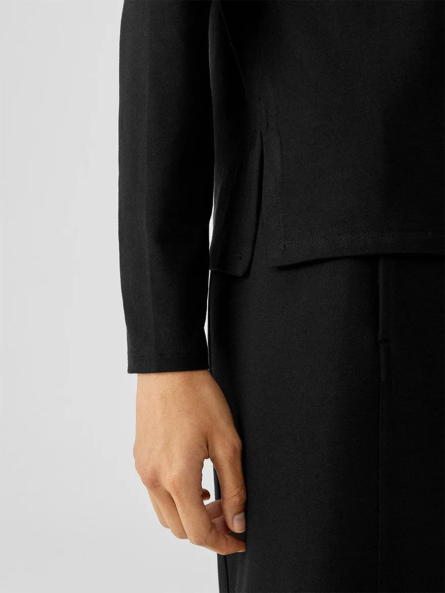 Eileen Fisher Stretch Jersey Knit Crew Neck Top in Black