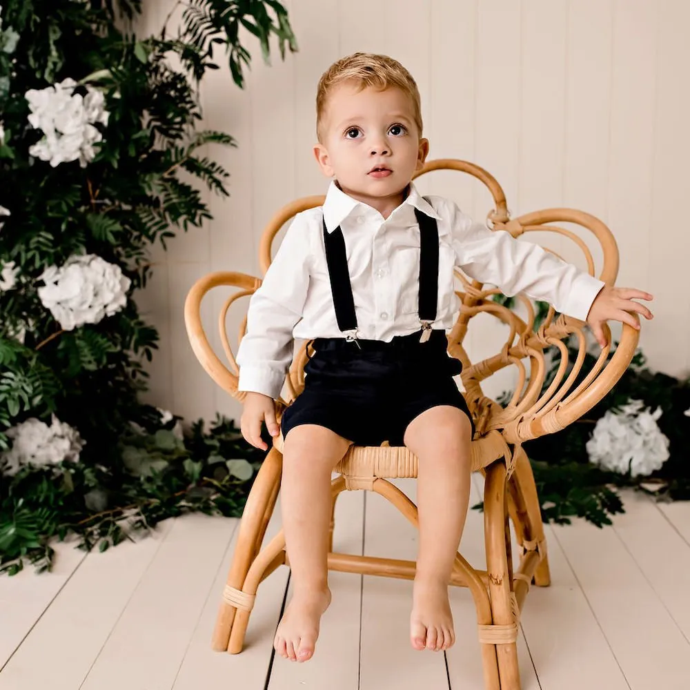 Jackson L/S Formal Romper - White