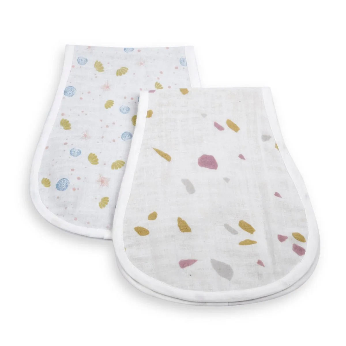 Naturally Dyed Organic Muslin Burp Cloths (Set of 2)- You are my Sunshine & I'm Peachy