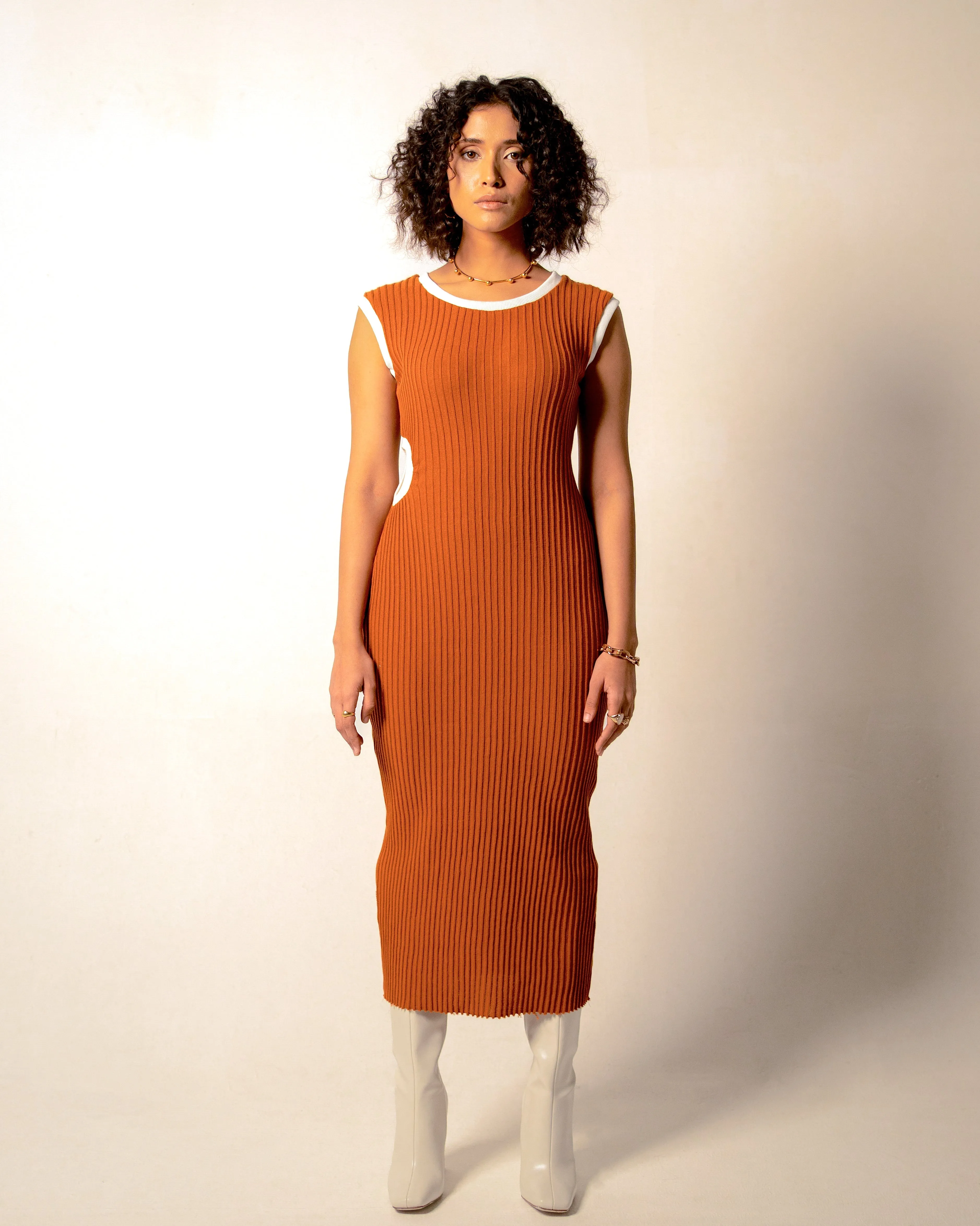 Orange Midi Dress