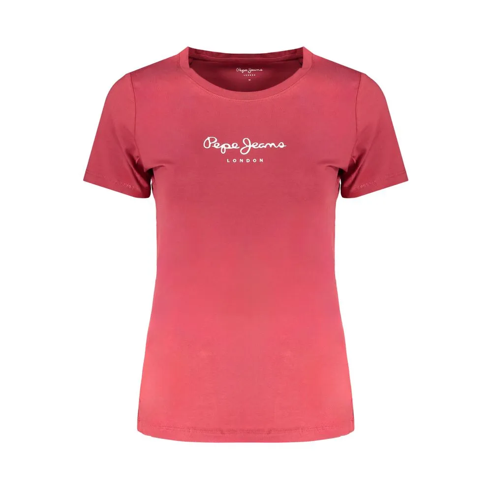 Pepe Jeans Red Cotton Tops & T-Shirt