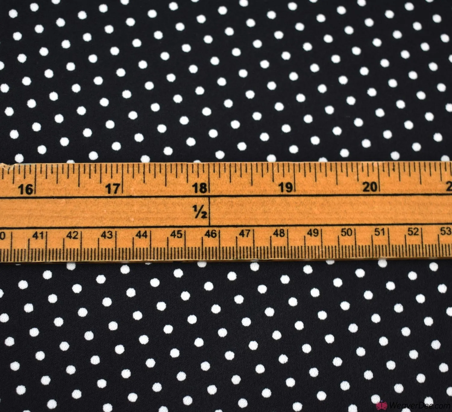 Pin Spot Georgette Fabric - Black / Ivory