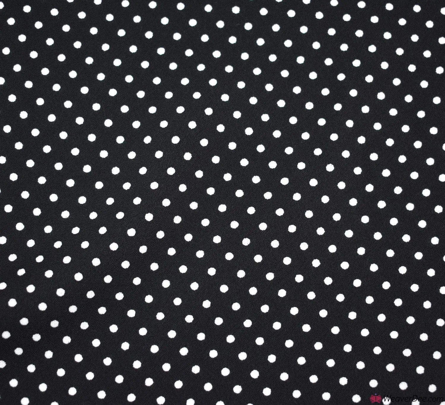 Pin Spot Georgette Fabric - Black / Ivory