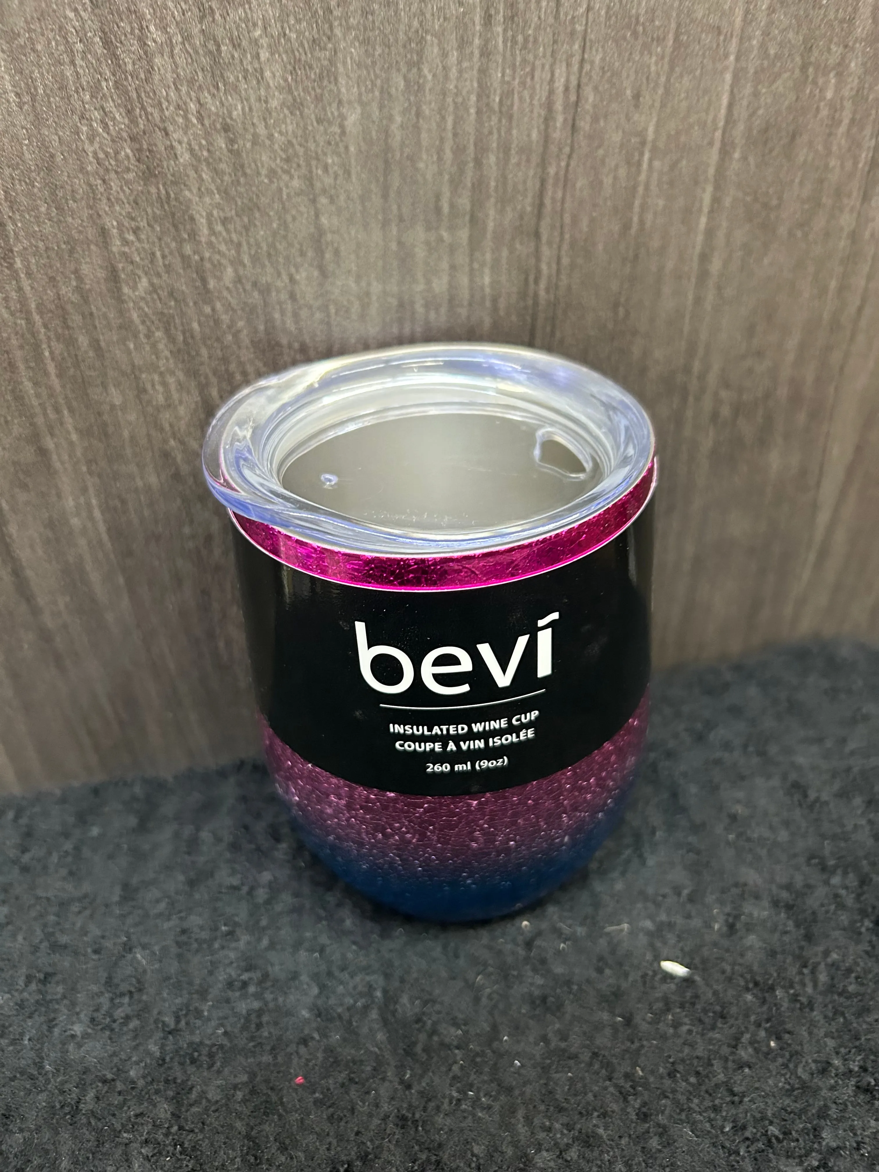 Purple, Pink and Blue Bevi Wine Cup 9oz