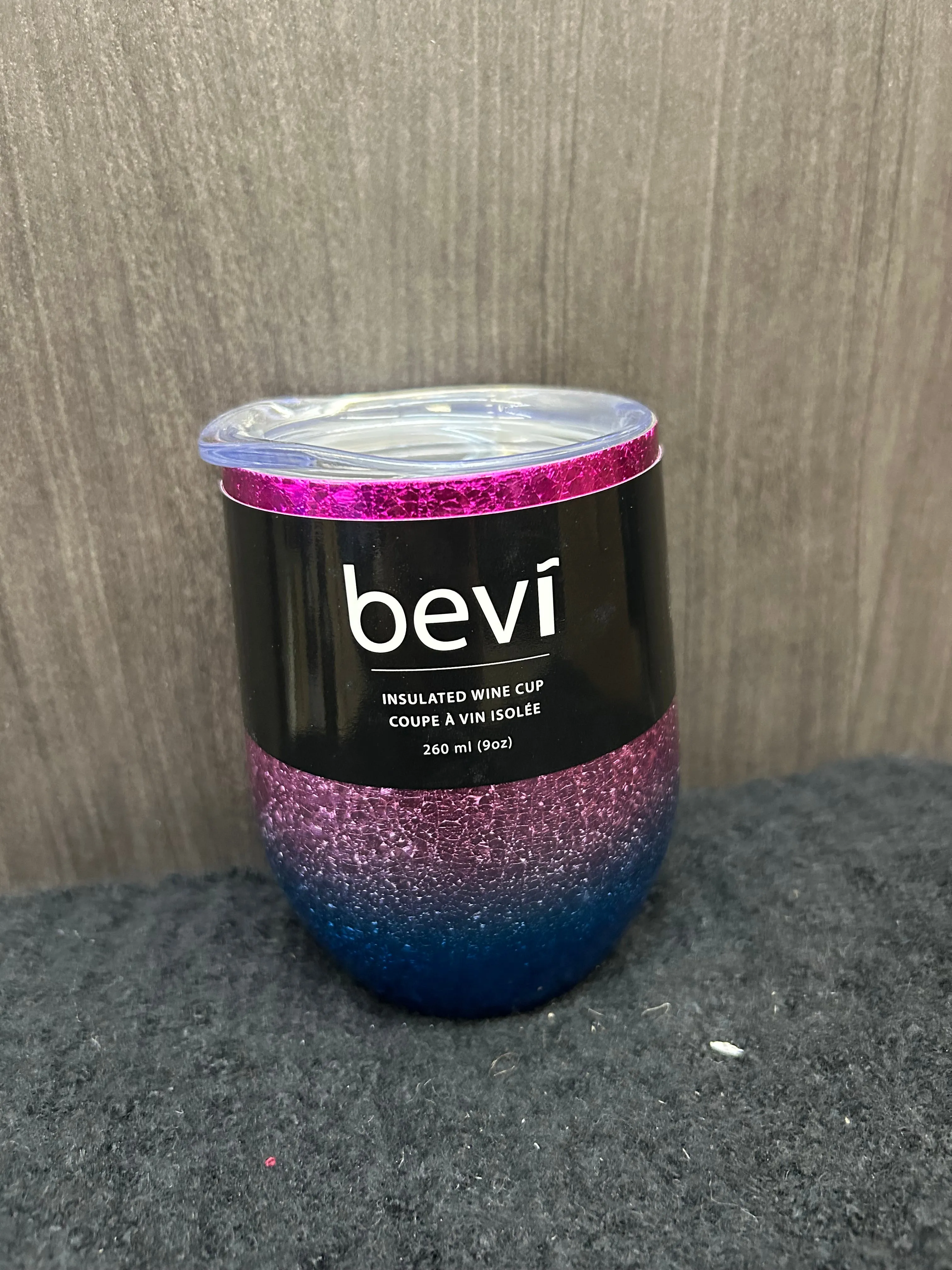 Purple, Pink and Blue Bevi Wine Cup 9oz