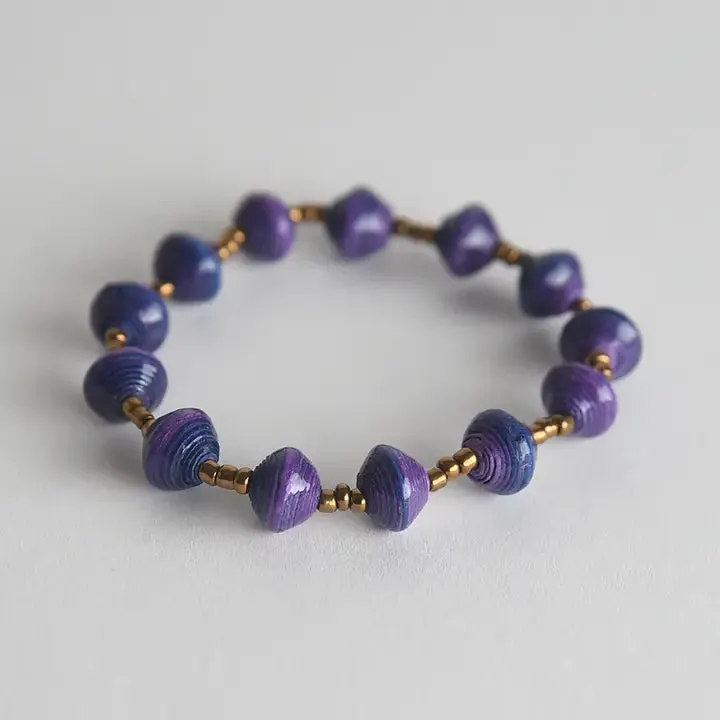 Striped Recycled Paper Bracelets