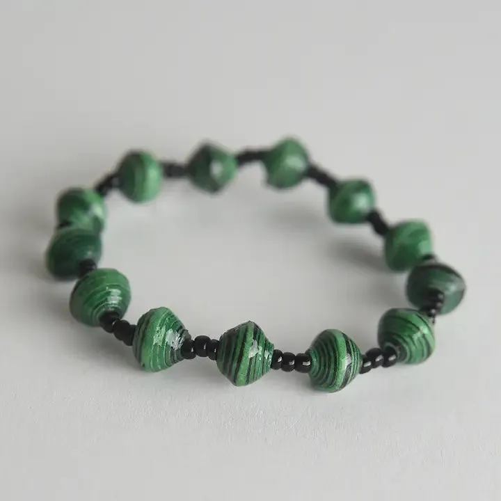 Striped Recycled Paper Bracelets