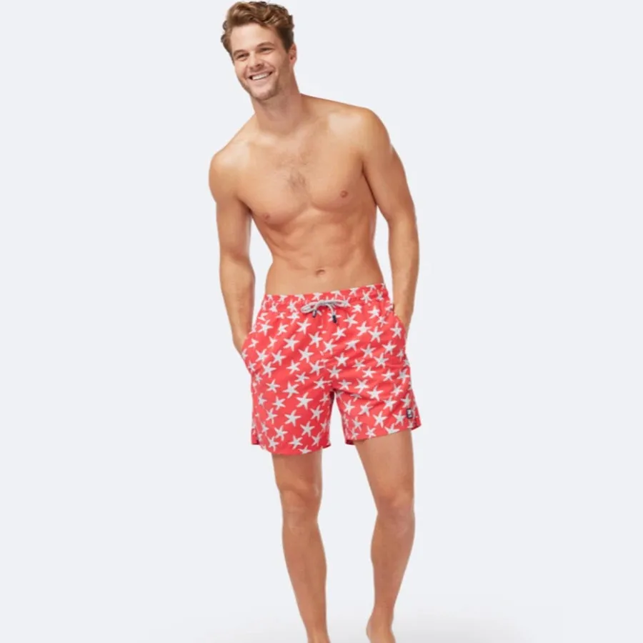 Tom & Teddy Starfish Men Swim Shorts STFRB - Rose/ Blue
