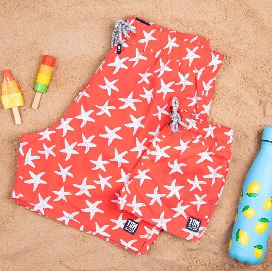 Tom & Teddy Starfish Men Swim Shorts STFRB - Rose/ Blue