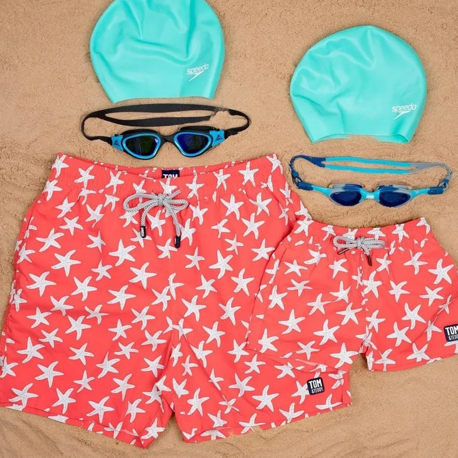 Tom & Teddy Starfish Men Swim Shorts STFRB - Rose/ Blue
