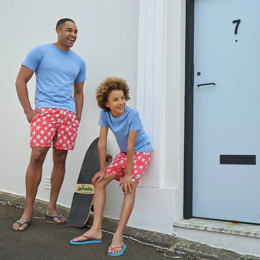 Tom & Teddy Starfish Men Swim Shorts STFRB - Rose/ Blue