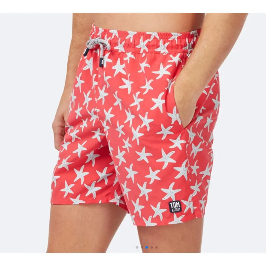 Tom & Teddy Starfish Men Swim Shorts STFRB - Rose/ Blue