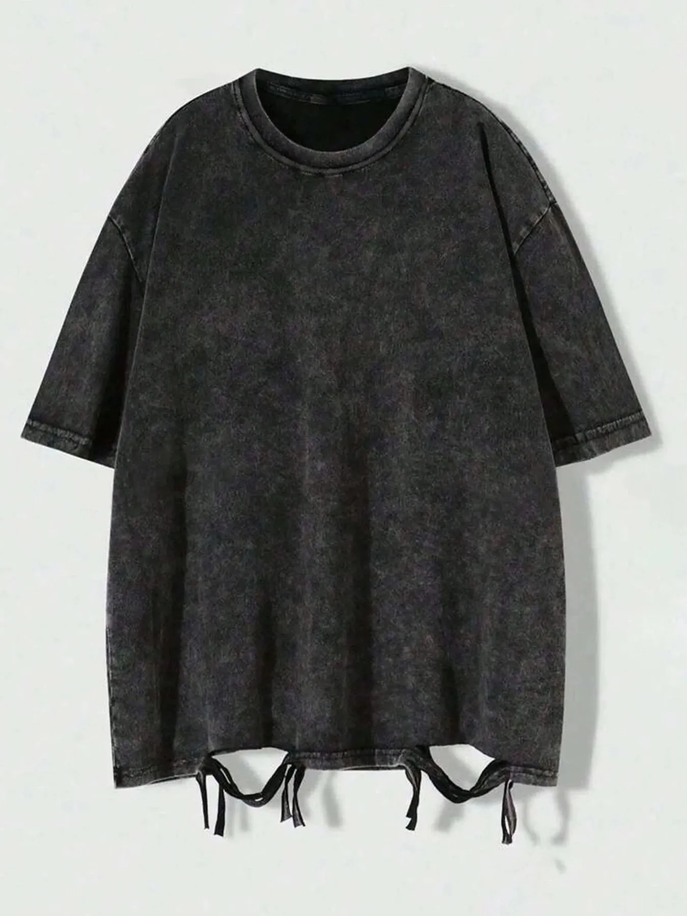 Washed T shirt for Men Cotton Loose O-Neck Oversized Tee Men's Tops